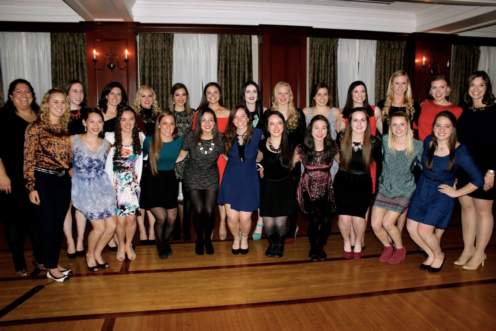  LeeAnn Shoker, far left, and Carla DeGirolamo. far right, with their 2014–15 Miami team
