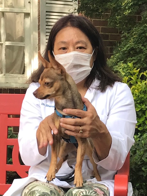 sharon wong with a dog