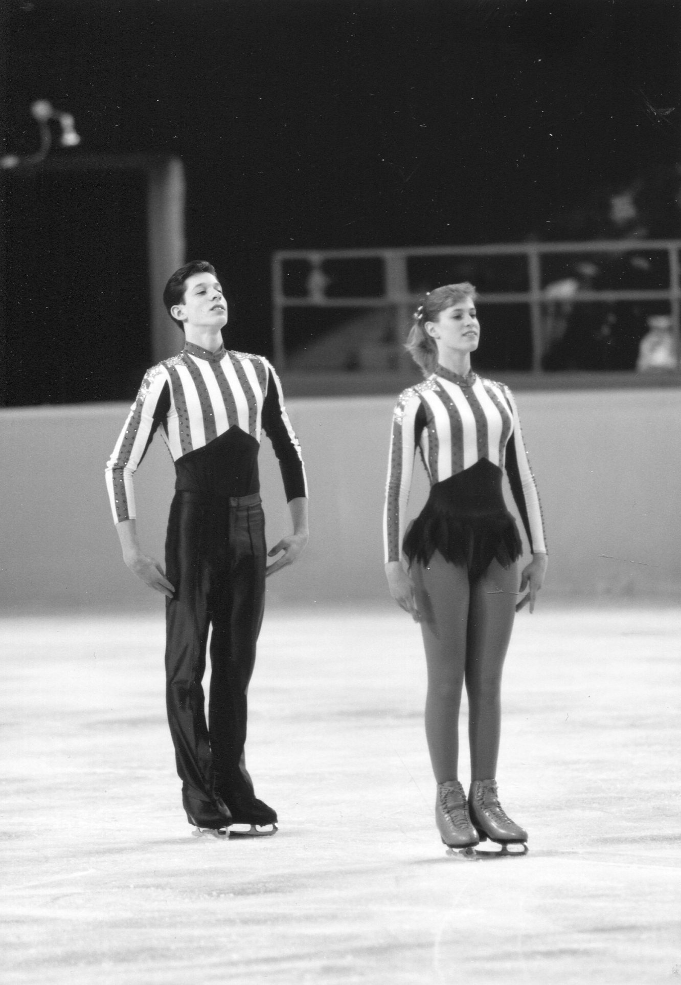 Troy and Dawn Goldstein on the ice together.