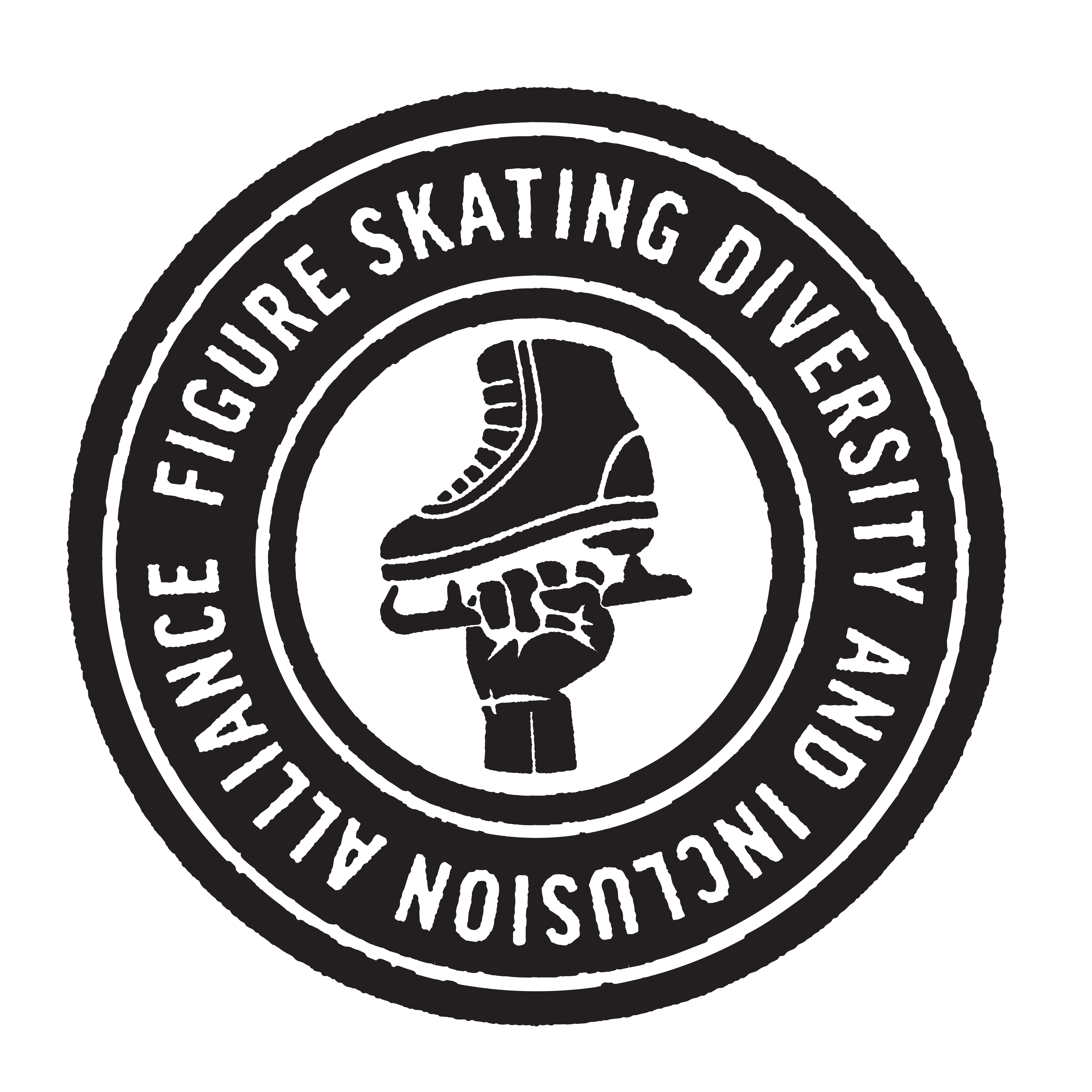 The FSDIA logo features a black fist holding up a figure skate.