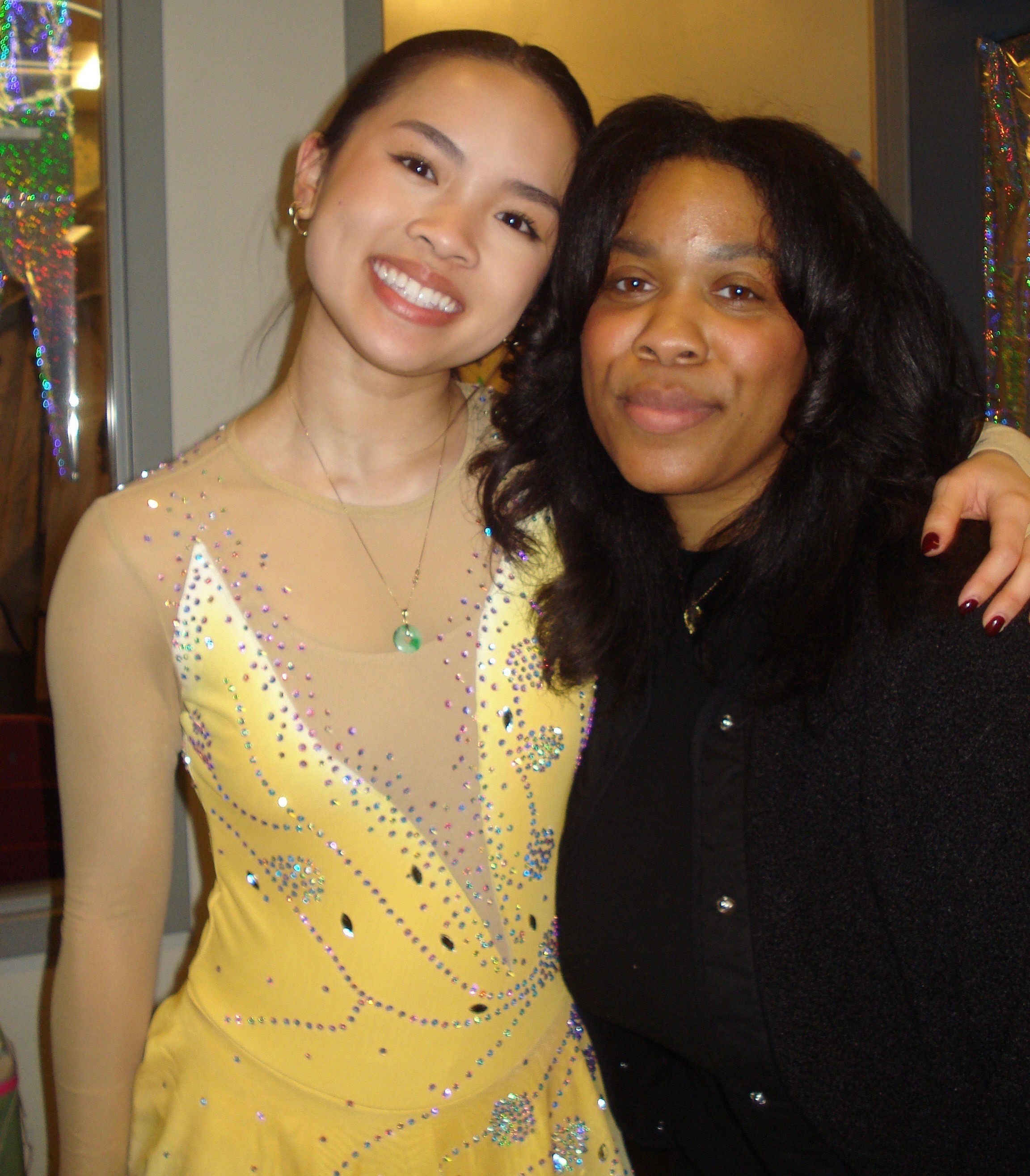Lydia Finch, right and a Pacific Academy pupil in costume at an event.