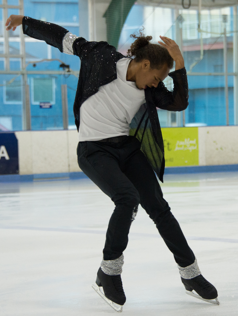 Elladje Balde performs a Micheal Jackson ice number.