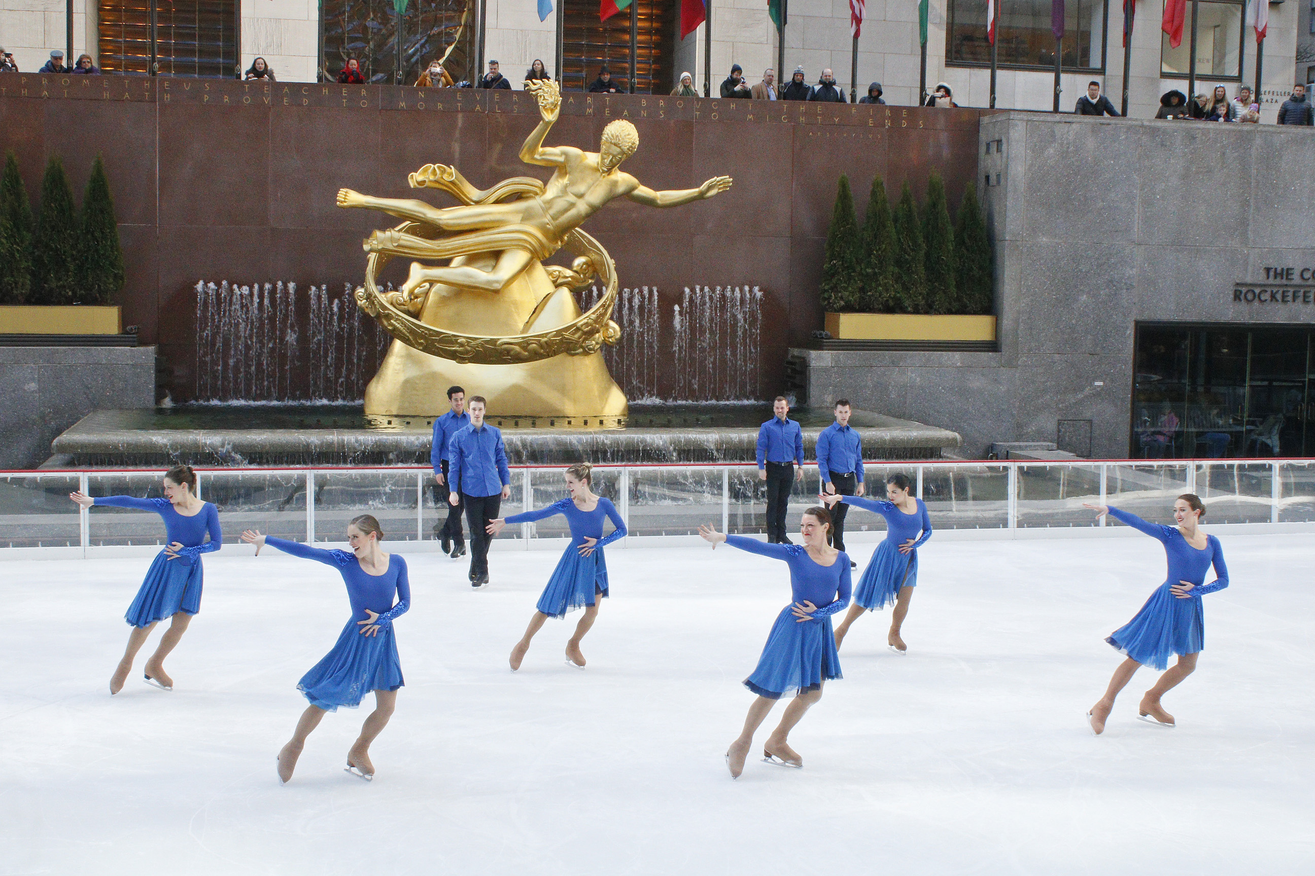 The ITNY Ensemble performing Rhapsody in Blue at The Rink at Rockefeller Center.