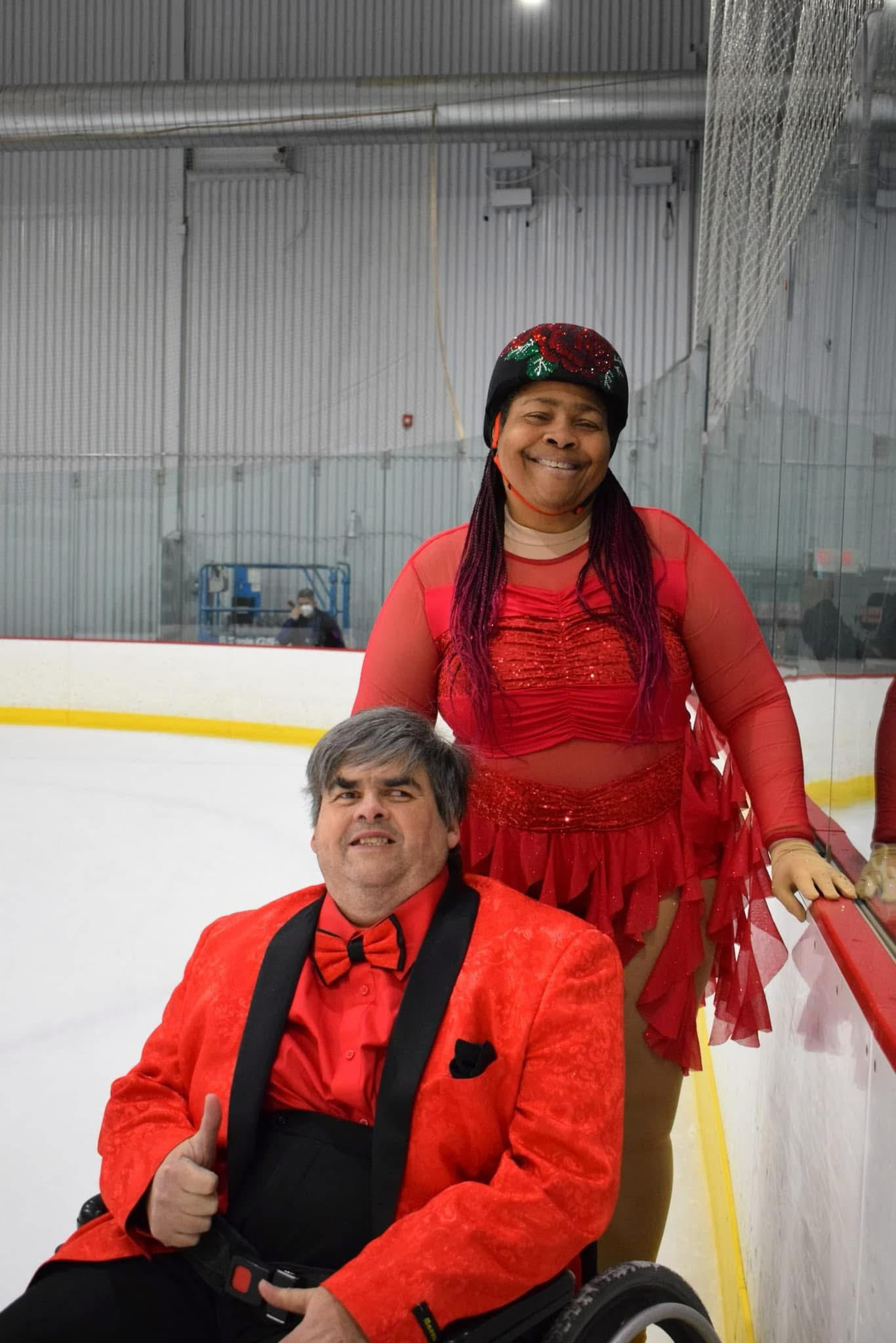 Patrice Jetter and Gary Wickham, dressed in orange, showcased their routine.