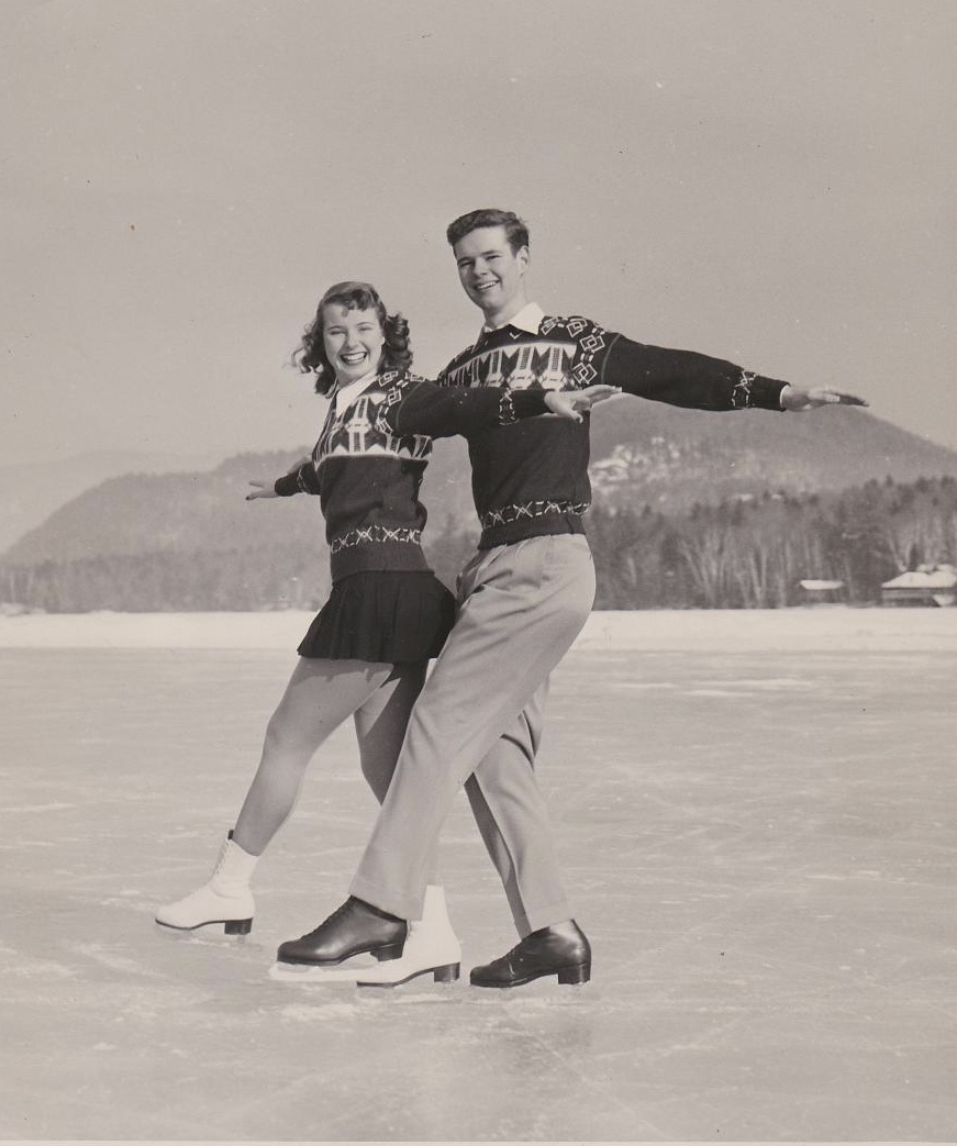 Siblings Margaret Anne and Hugh C. Jr. Graham work on their pairs moves.