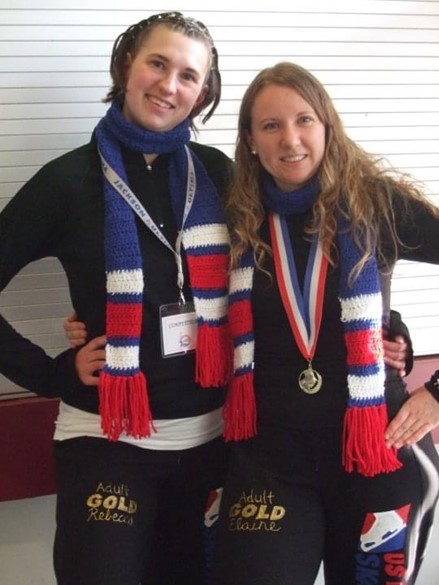 Rebecca Johnson and Elaine Larson pose together at the 2010 Adult Championships.