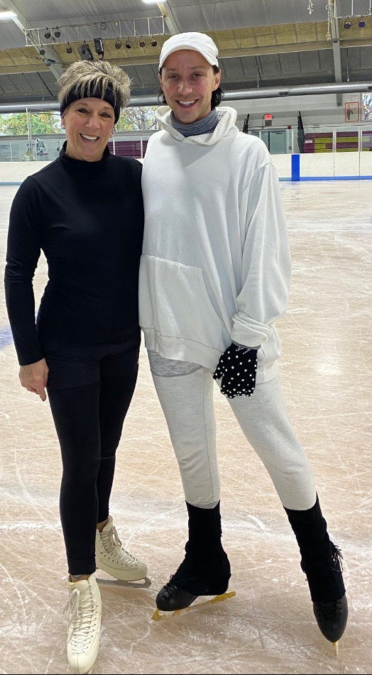 Sharon Rzaza with Olympian and three-time U.S. champion Johnny Weir