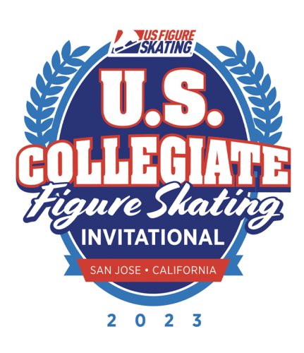 Blue and red logo for the U.S. Collegiate Figure Skating Invitational