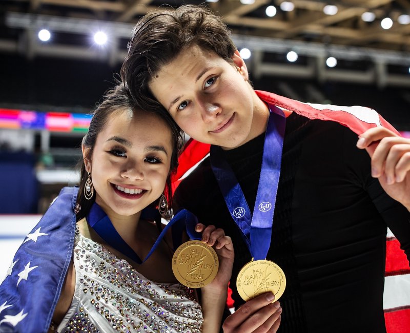 Avonley Nguyen and Vadym Kolesnik with their World Junior title.