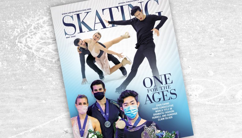 The cover of the 2021 May SKATING magazine issue features the U.S. world medalists.