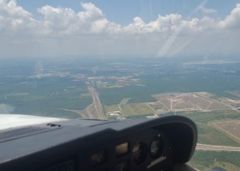 Looking out of a plane