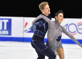 Madison Chock and Evan Bates perform their free dance in Nashville