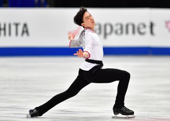 Vincent Zhou performs during Cup of China in 2019