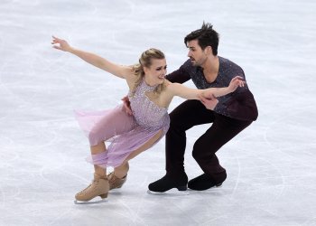 Madison Hubbell and Zachary Donohue perform their free dance at the Olympic Winter Games Beijing 2022.