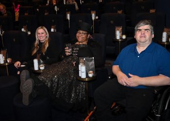 Jenn Schaffener, Patrice Jetter and Gary Wickham enjoy some social time.
