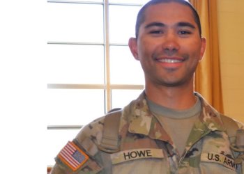 Spencer Howe wears his Army uniform