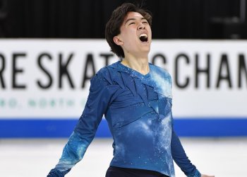 Vincent Zhou performs at the 2020 U.S. Figure Skating Championships