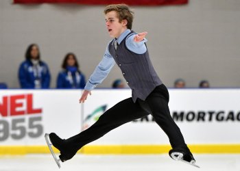 William Annis does a split jump at the U.S. Championships